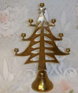 Vintage Solid Brass Christmas Tree Candelabra  