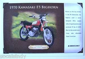 Promo Postcard Kawasaki 1970 F5 Bighorn Card   Trail   rare collector 