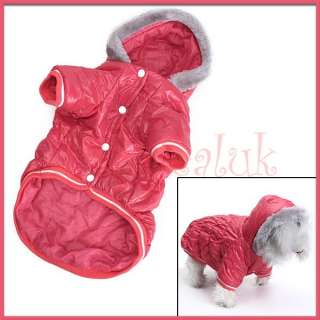 Pet Dog Cat Hoodie Hooded Winter Puffy Coat Jacket Clothes Apparel 