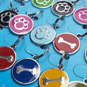 PET ID TAGS TAG Stainless Steel DOG CAT COLLAR CHARMS  