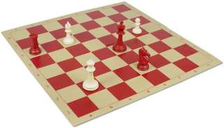 Red Vinyl Folding Chess Board 2.125 Squares  