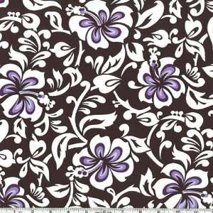   Hawaiian Black/Lavender Fabric By The Yard Arts, Crafts & Sewing