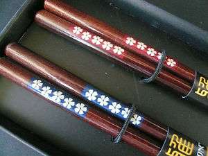 Japanese 2 Pairs Hana Flower Wood Chopsticks/Gift Box  