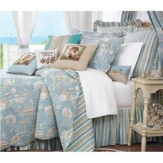 Tropical Turquoise Beach Themed Queen Comforter Set (8 Piece Bed In A 