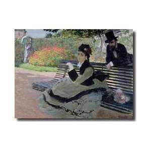  Madame Monet On A Garden Bench Giclee Print