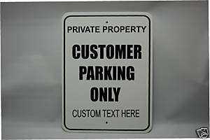 Private customer parking custom lettering metal sign  