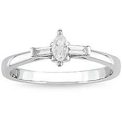 10k White Gold 1/4ct TDW Diamond Engagement Ring (H I, I2 I3 