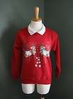 Vtg 80s Ugly Christmas Sweater Jumper Women S men XS angels polo 