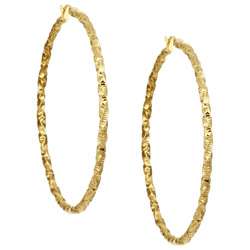 18k Gold over Silver Italian Hoop Earrings  