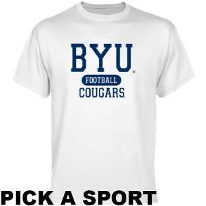    BYU Cougars White Custom Sport T shirt  