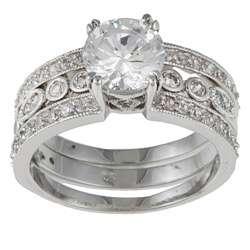   Round cut White Cubic Zirconia Engagement Ring  