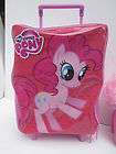 Girls Pink My Little Pony Rolling Luggage carrier cart w/ Plush Pony 