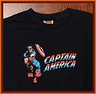 Captain America Marvel Comics Old School Comic Logo Large Dark Blue T 
