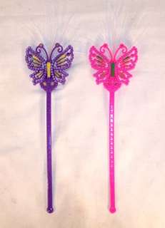 FIBER OPTIC BUTTERFLY WANDS light up party favor toys  
