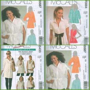   Sewing Pattern Shirts Misses Plus Size 14 16 18 20 22 X Large  