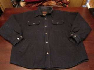   Mens Navy Blue Thick Wool 4 Pocket Barn Work Rugged Coat Jacket Sz XL