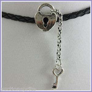 Silverplated Heart Lock and Key European Charm Bead  