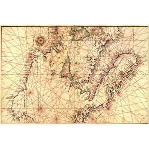  Portolan Map of Italy, Sicily, North Africa & the 