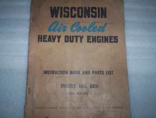WISCONSIN AIR COOLED ENGINE MODELS ABN AKN SHOP PART BK  