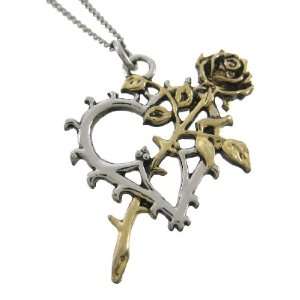  BLOOM OF THE ETERNALS Two Tone Heart Pendant Jewelry