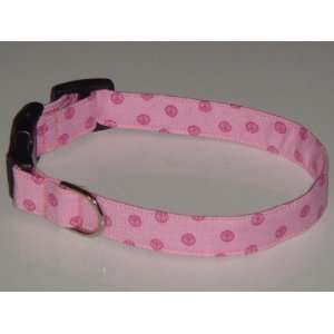    Pink Mini Peace Sign Dog Collar X Small 1/2 