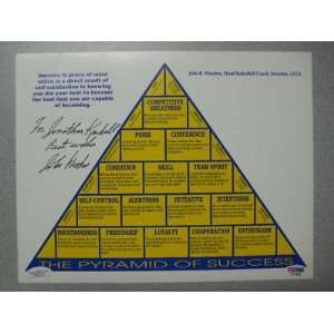  John Wooden Ucla Signed Pyramid Of Success Psa Jsa Coa 