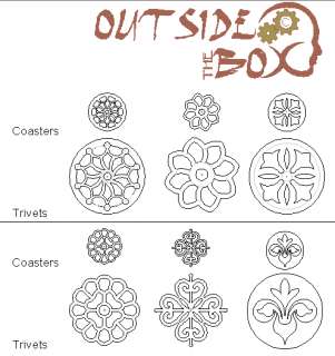 Different Coaster and Trivet Scroll Saw Patterns by OTB
