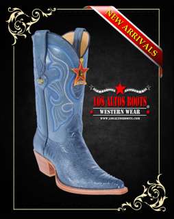 Ostrich Leg Womens Cowboy Boots Los Altos Blue Jean  