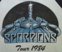 SCORPIONS Vintage Concert SHIRT 80s TOUR T Jersey RAGLAN 1984  