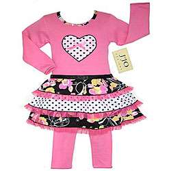 JoJo Designs Hot Pink Floral and Polka Dot Baby Outfit  