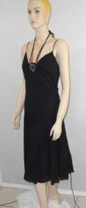 DRESS BARN Size 16 Halter Dress Black Beaded New With Tags  