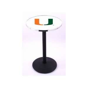 Miami Hurricanes (L214) 36 Tall Logo Pub Table by Holland Bar Stool 