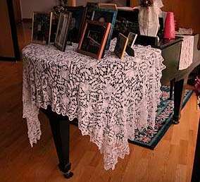   Crochet Tablecloth with Soft 100% Cotton Thread, Taupe, 45 x 74