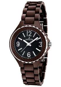 Invicta Ceramics Collection Black Dial Brown Ceramic Bracelet Watch 