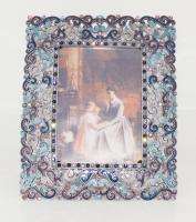 Swarovski Crystal Blue Filigree Rectangle Picture Frame  