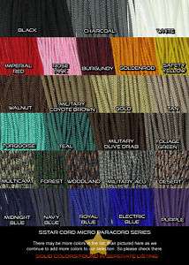 Paracord Type I Micro Cord 2mm CAMO PATTERN Colors USA  