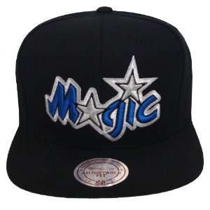   Magic Mitchell & Ness Logo Snapback Cap Hat All Black 