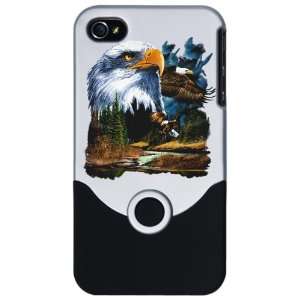 iPhone 4 or 4S Slider Case Silver US American Pride Bald Eagle Collage