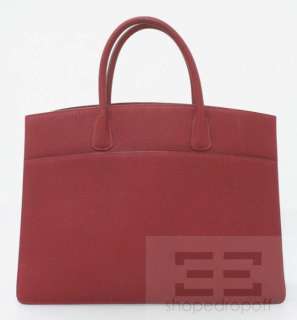 Hermes Rouge H Fjord Leather Tote Bag  