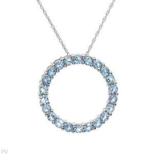 White Gold 1.76 CTW Topaz Circle Ladies Necklace. Length 18 in. Total 