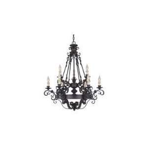 Savoy House 1 4315 9 17 Bourges Collection 9 Light Chandelier, Forged 