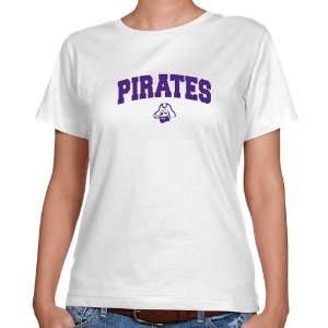  East Carolina Pirates Ladies White Logo Arch Classic Fit T 