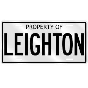  NEW  PROPERTY OF LEIGHTON  LICENSE PLATE SIGN NAME