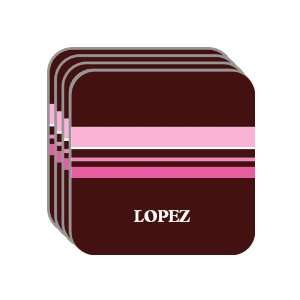   LOPEZ Set of 4 Mini Mousepad Coasters (pink design) 