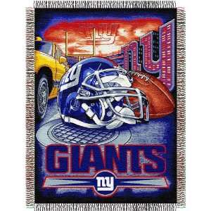  New York Giants Catch NFL Woven Tapestry Throw Blanket (48 