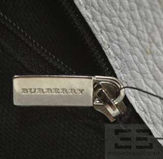 Burberry White Pebbled Leather Toggle Horn Tote Bag  