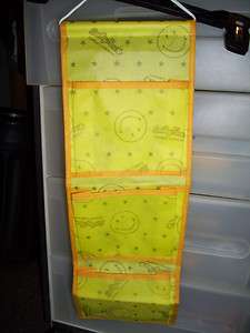 smiley face fabric WALL ORGANIZER happy smile  