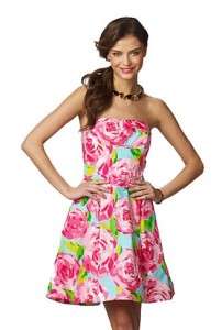   Pulitzer BLOSSOM Floral Pink DRESS 10 12 14 First Impression Strapless
