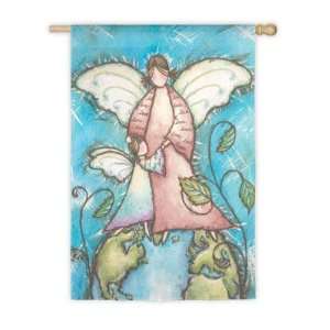  Love Earth Angel and Child Decorative House Flag Banner 