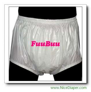 2x2201 ADULT BABY DIAPERS INCONTINENCE PLASTIC PANTS 白  